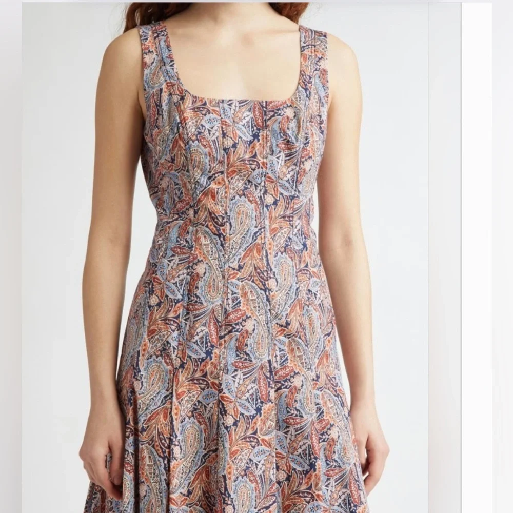 Veronica Beard Jolie Paisley Midi Dress Sz 4